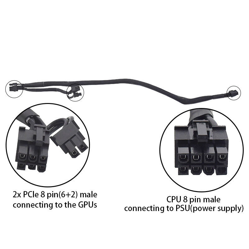 PCIe 8Pin to 8(6+2) Pin Power Cable For Thermaltake Toughpower XT Platinum 1275W