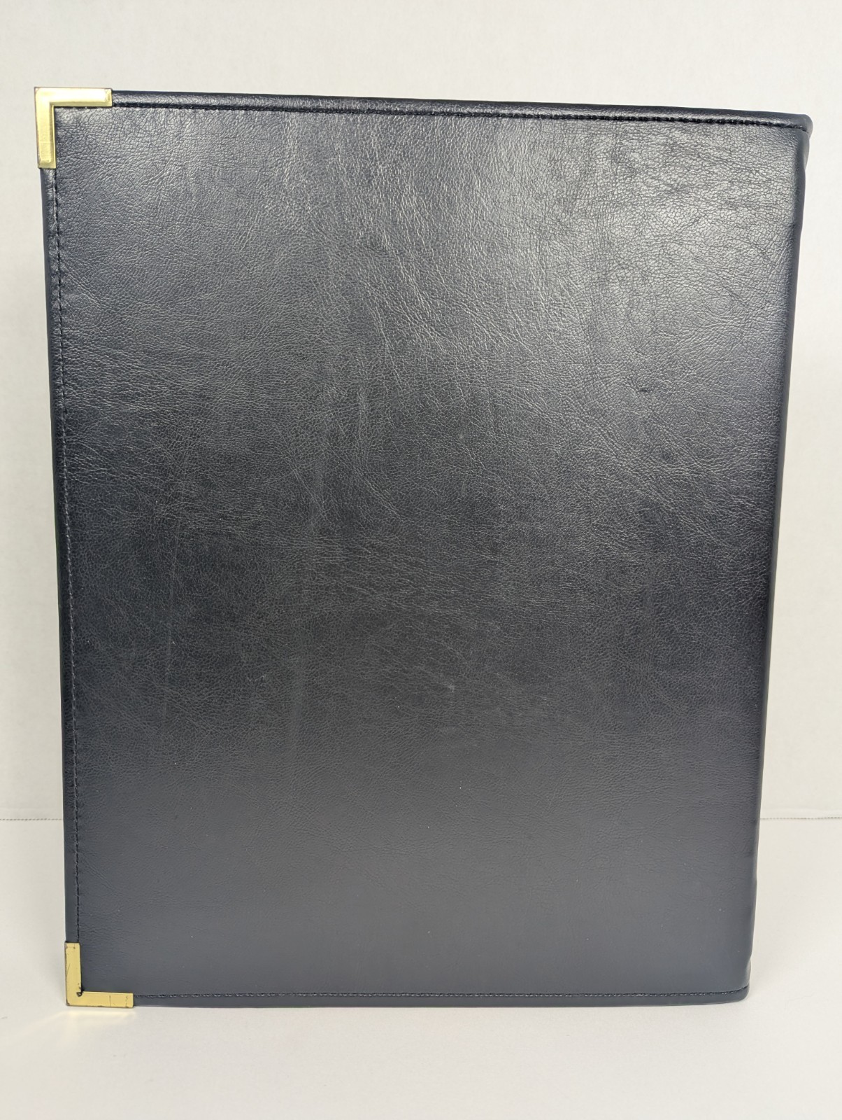 VTG Hazel Leather 3 Ring Zip Portfolio Binder 8”x10.5″x2.5″ Black Made In Mexico