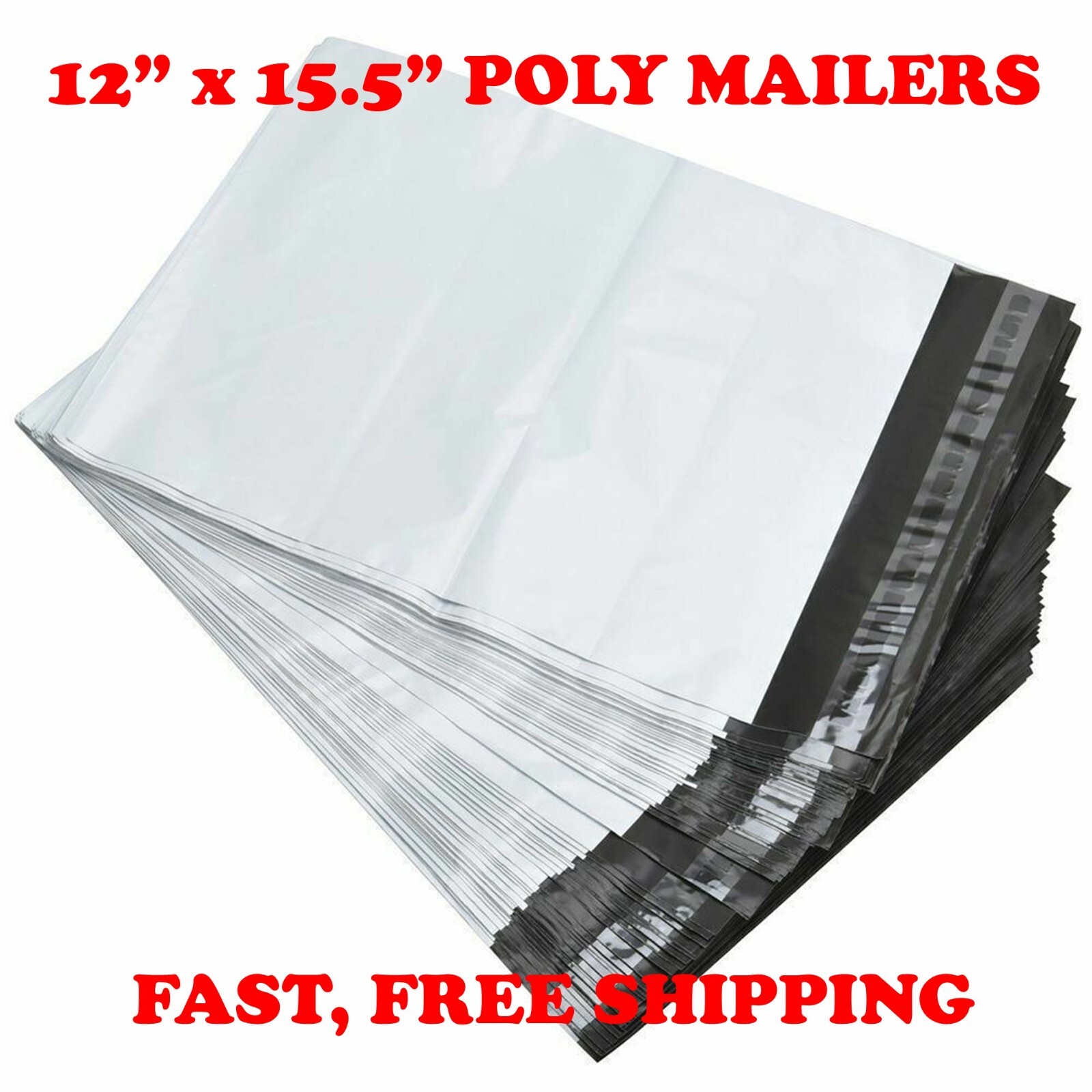 12×15.5 POLY MAILERS SHIPPING ENVELOPES SELF SEAL PACKAGING BAGS 2.5 Mil 12″x15″
