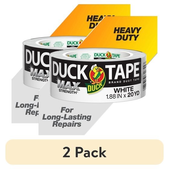 2 pack Duck Max Strength Brand Duct Tape, 1.88 in. x 20 yd., White