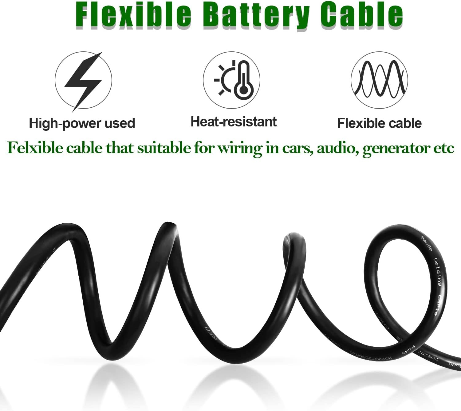 2 Gauge Battery Cable Copper Wire, 20FT Red+20Ft Black 2 AWG Welding Cable Stand