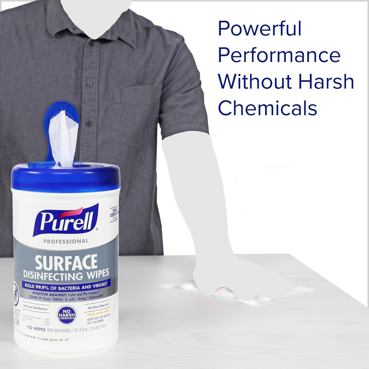 Pack of 6 Surface Disinfecting Wipes Citrus Scent, 110 Count Canister BB 12/2024