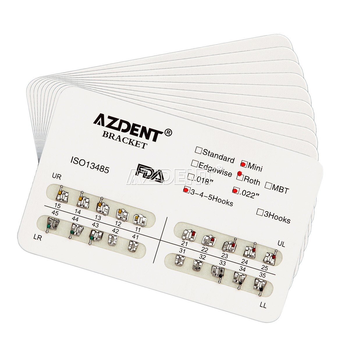 50Packs Dental Orthodontic Metal Brackets Braces Mini Roth 022 Hooks 345 AZDENT
