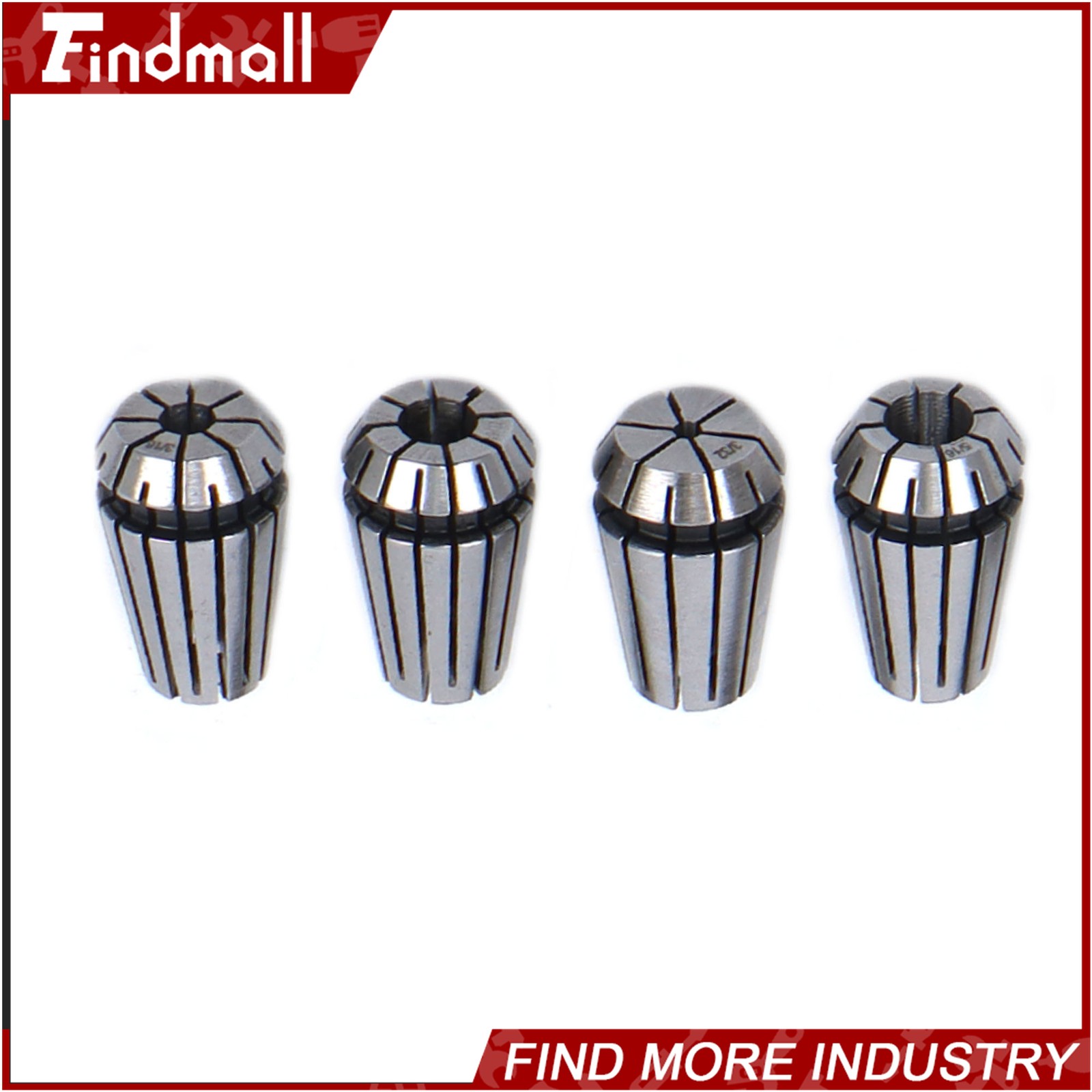 Findmall 19pcs ER16 Collet Set Complete Sizes including all 16th 32nds & 64th