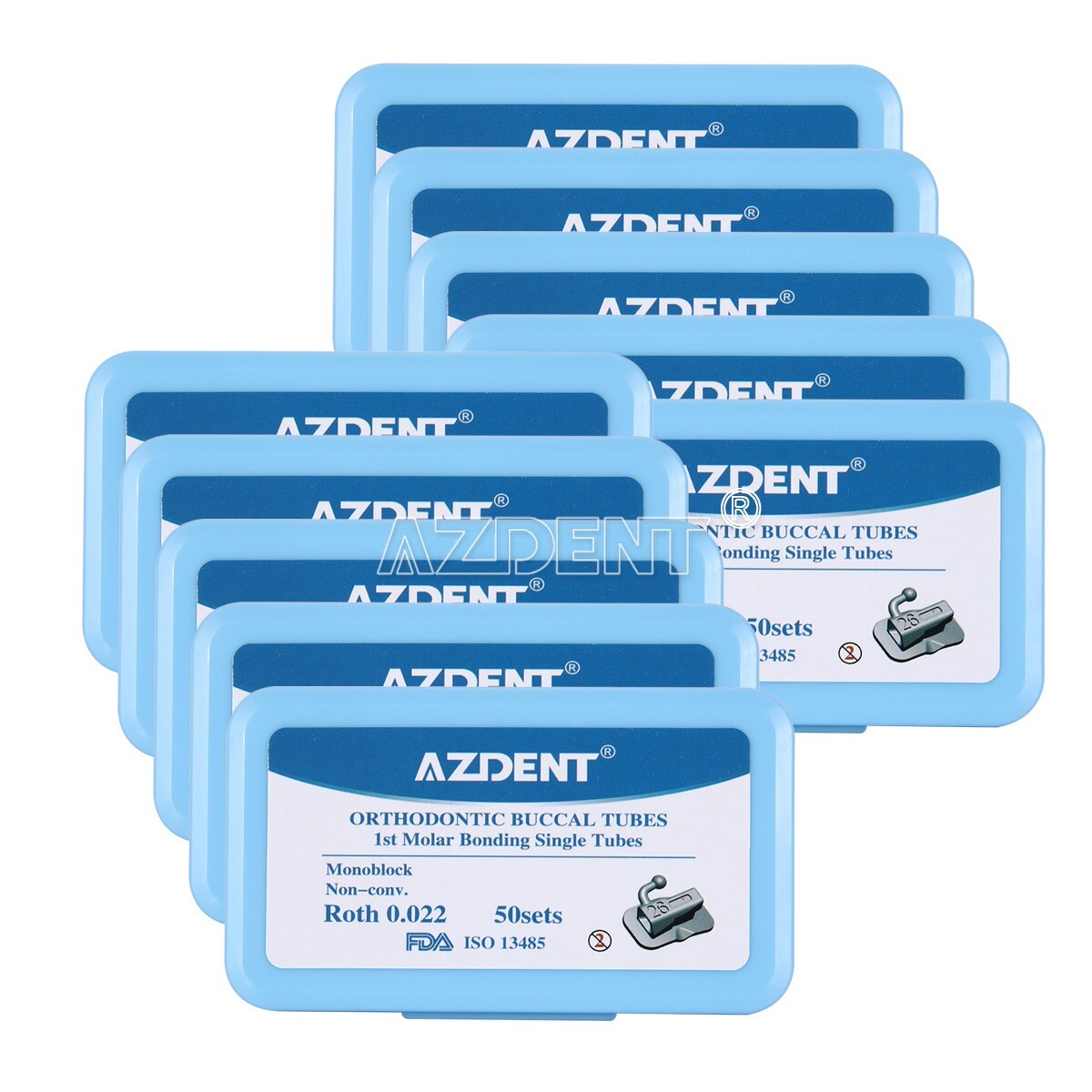 USA 50Sets Dental Orthodontic Buccal Tube Roth 022 1st Molar Bondable Non-Conv