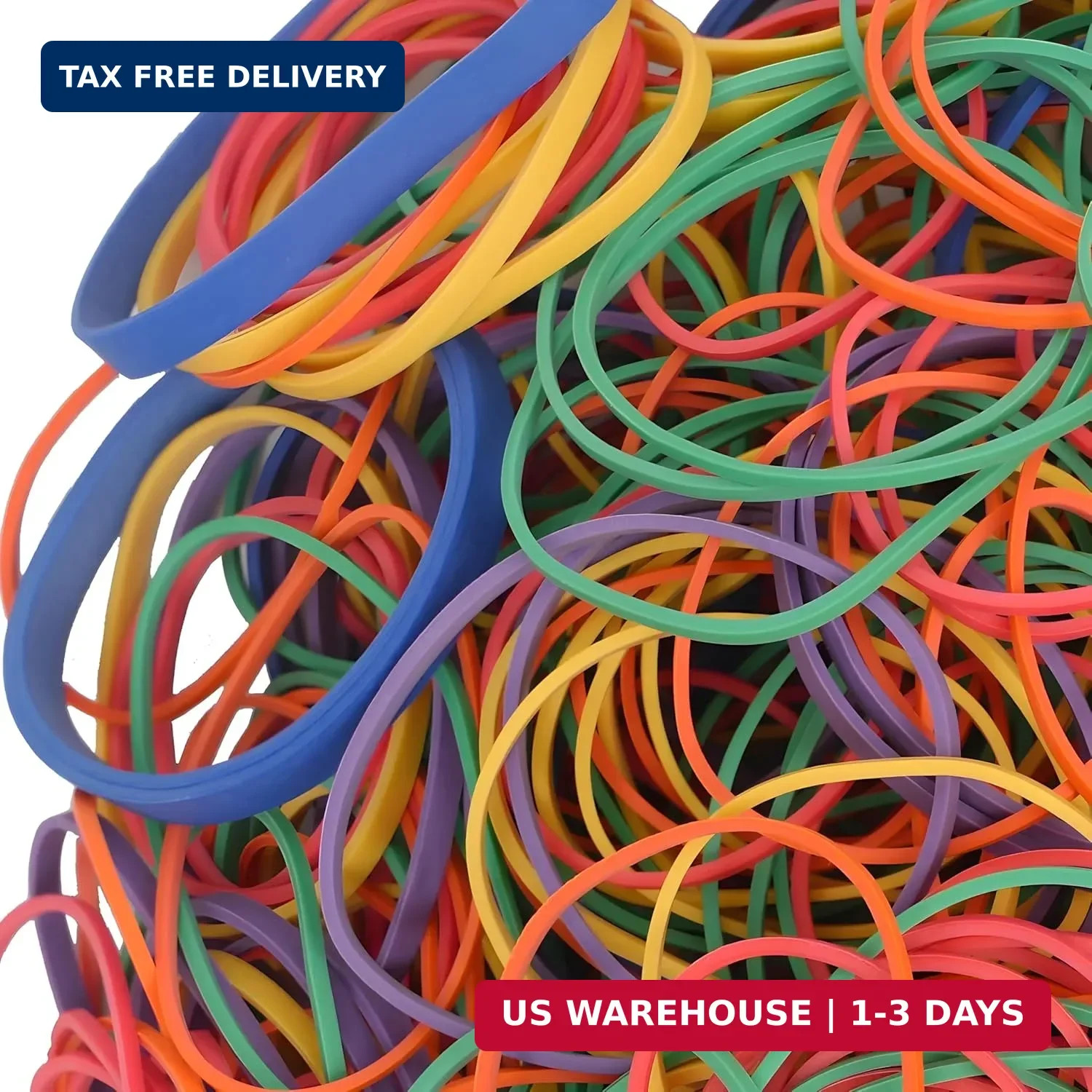 Rubber Bands Assorted Sizes 0.5 lb Bag – Strong Elastic Bands for Home, Office,