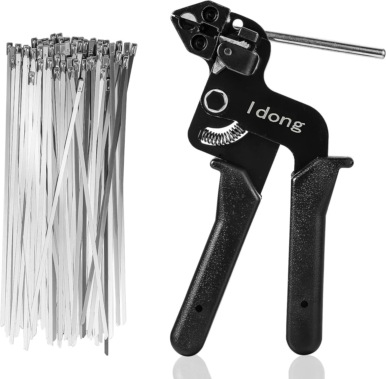 Cable Tie Tool Gun Stainless Steel Cable Tie Tool With 100pcs Metal Zip Ties
