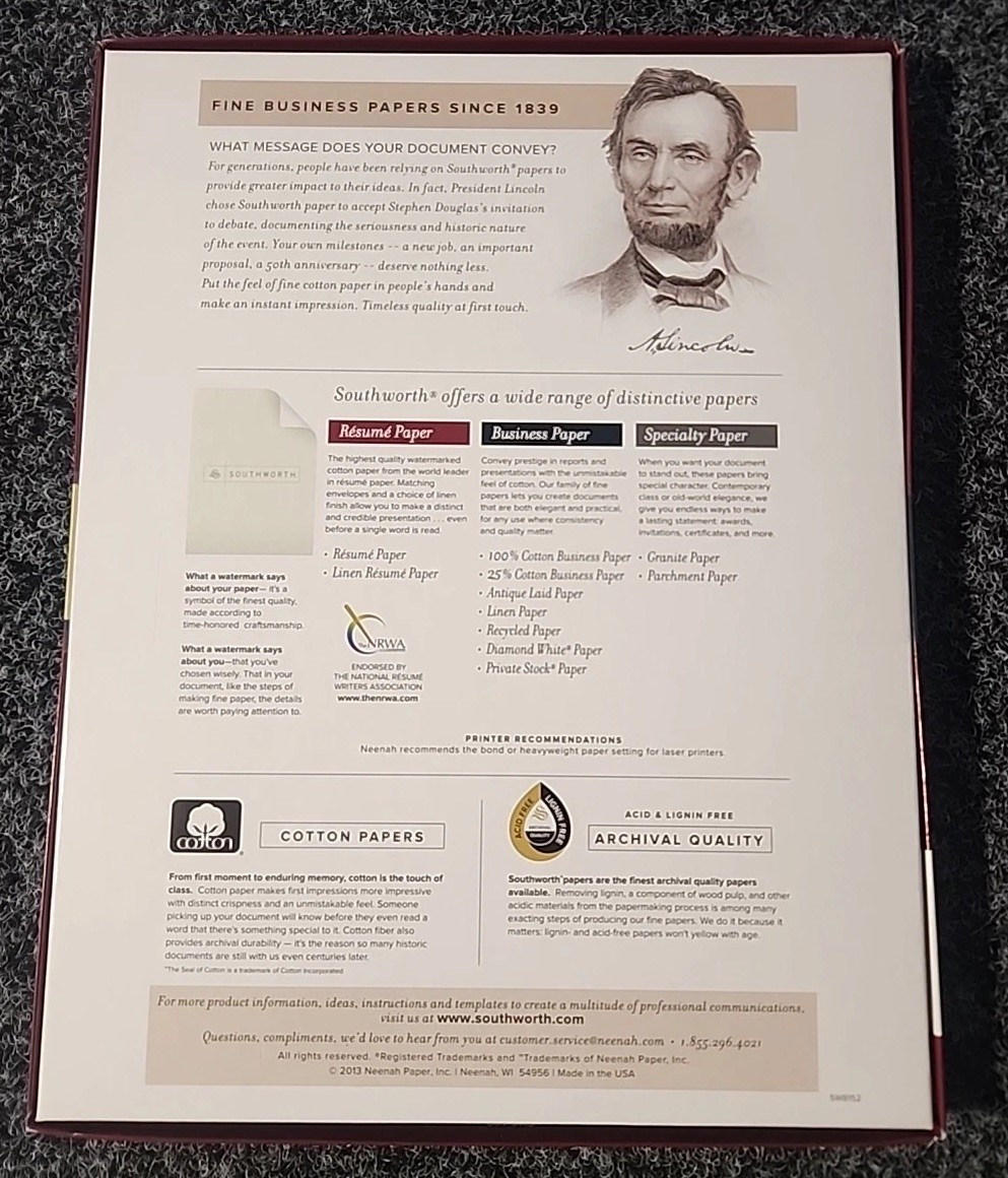 Southworth Copy & Multipurpose Paper – For Laser Print – Letter – 8.50″ X 11″ –