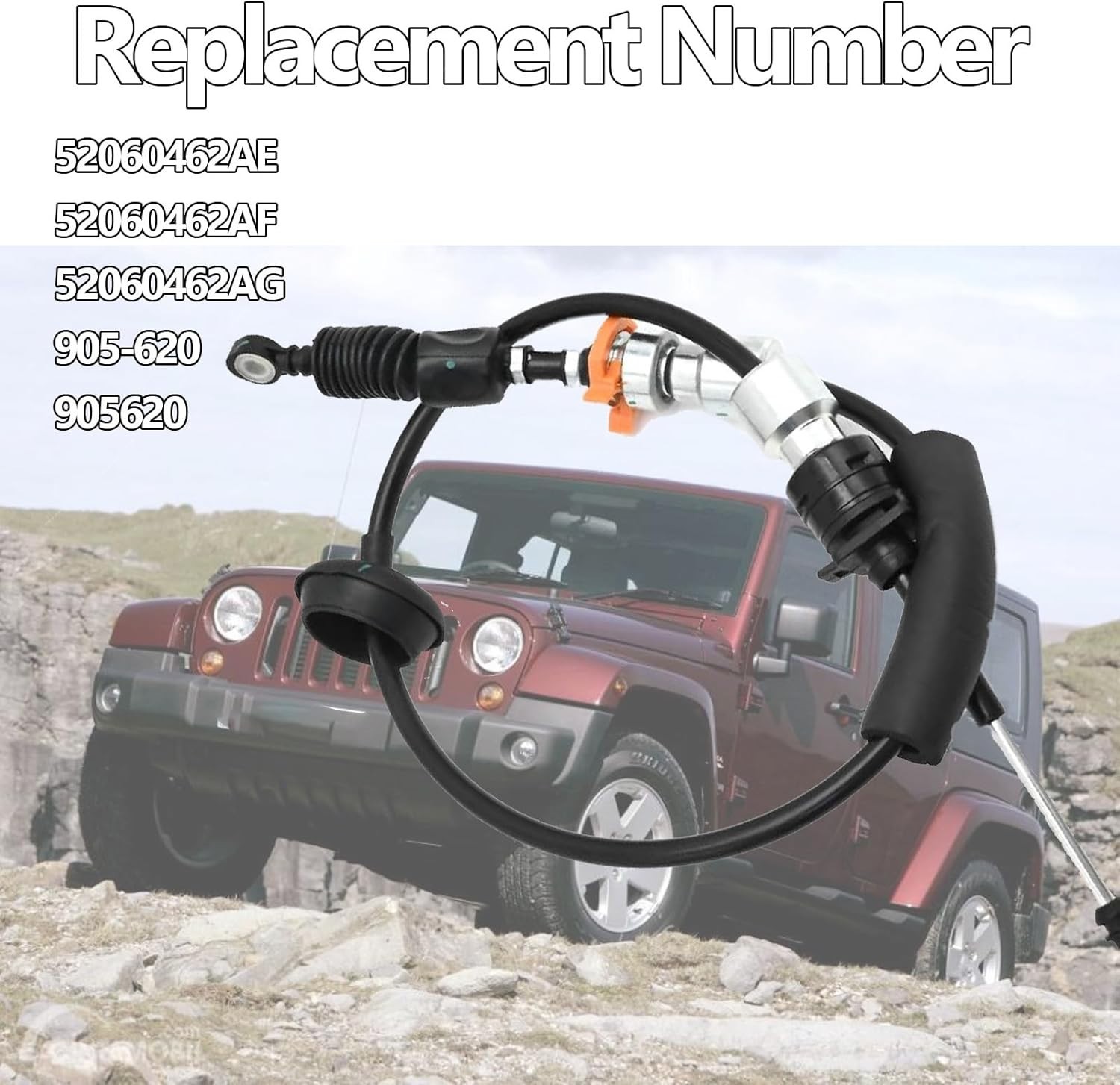 Transfer Case Shift Cable Compatible with Wrangler JK 4×4 3.8L V6 2007-2011, R