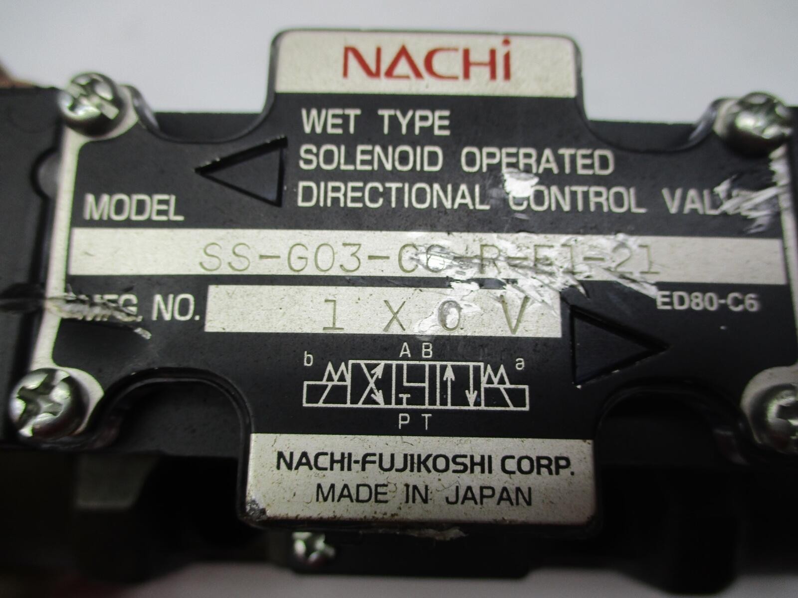 NACHI SS-G03-G6-R-E1-21 VALVE (AS PICTURED) NSNP