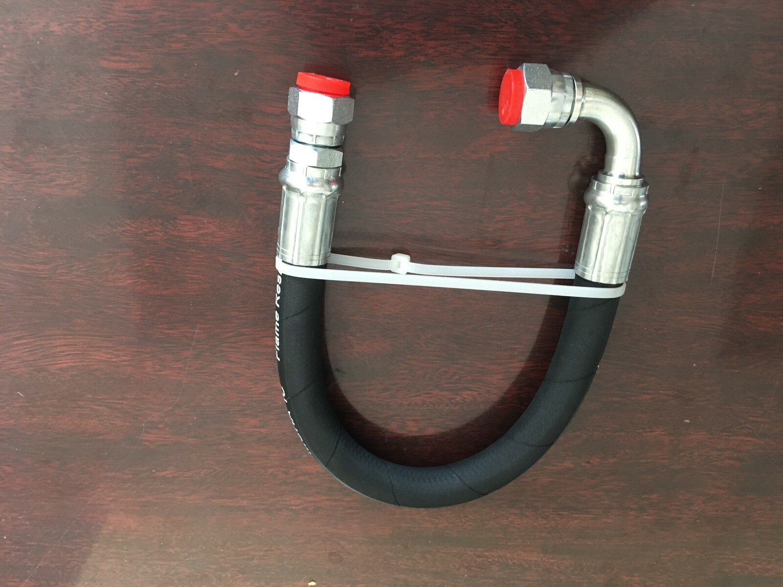 3/8″ x 48″ 2-Wire with 5,000 hydraulic Hose Assembly with 1 straight JIC & 1 90*