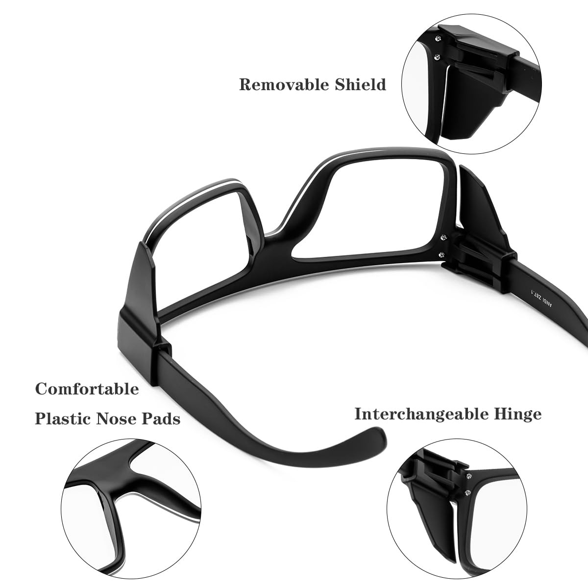 UV400Transition Photochromic Safety Glases Light to Dark Grey Lenses ANSI Z87…