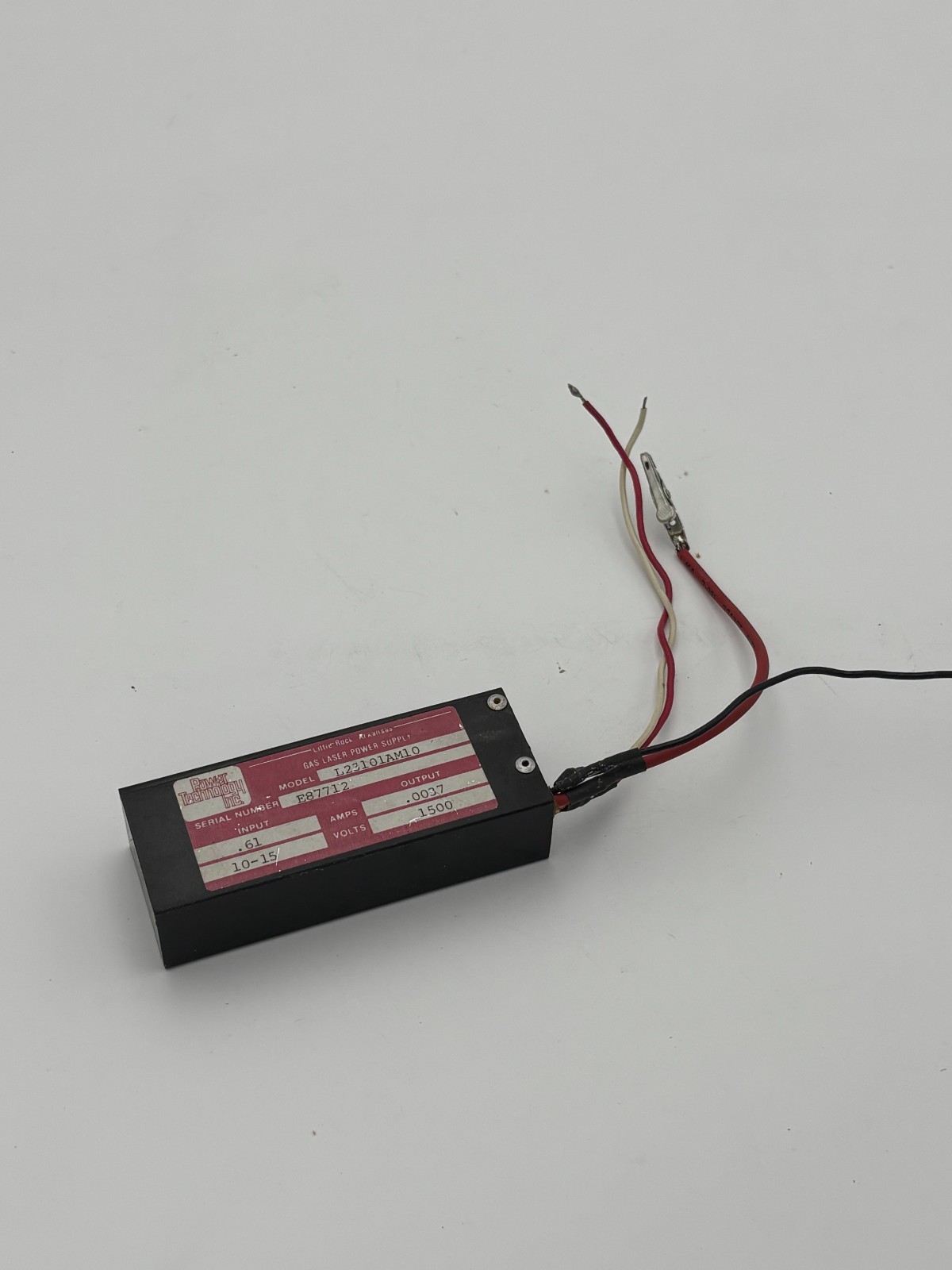 VTG Power Technology L23101AM10 Gas Laser Power Supply 10-15V/1500V .61A/.0037A