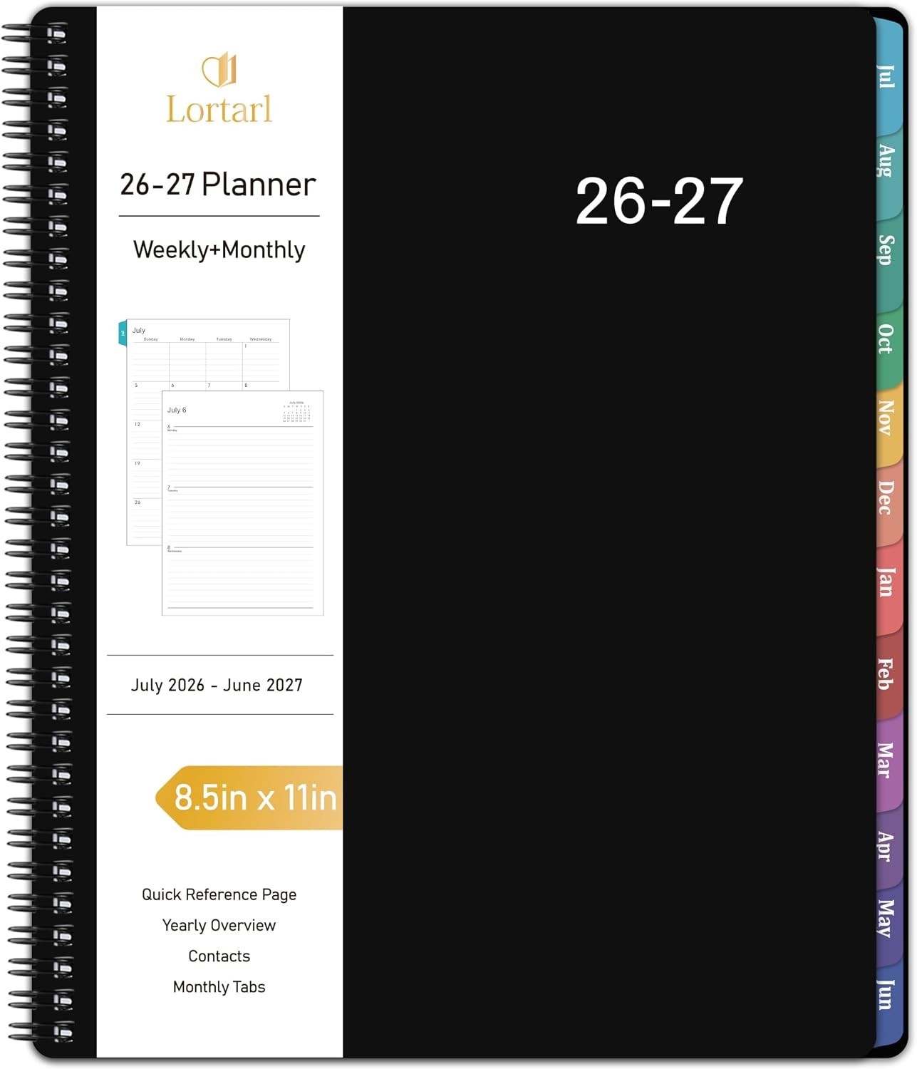 Weekly and Monthly Planner 2026-2027, July 2026-June 2027, 8.5” x 11” | Academ