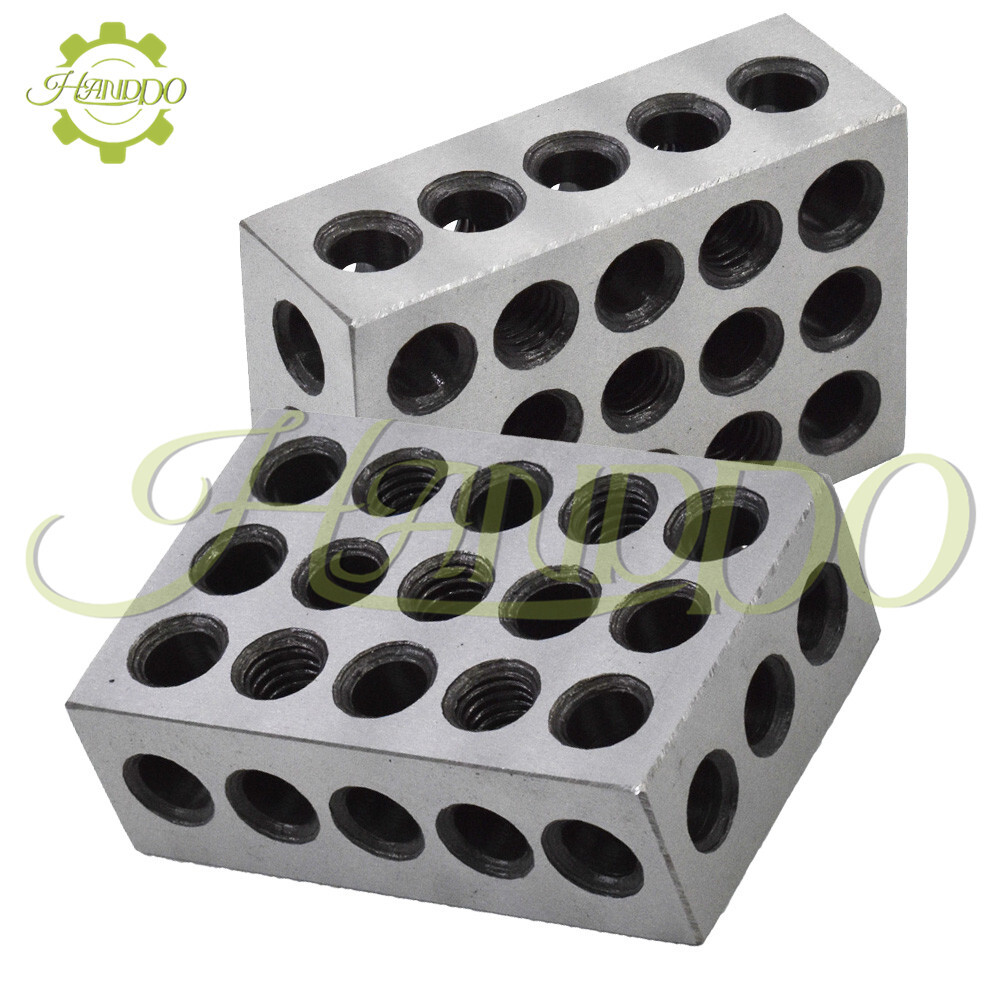 Ultra Precision 1 Matched Pair 1-2-3 Blocks 23 Holes .0002″ Machinist 123