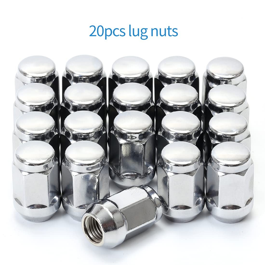 20Pc 1/2-20×35 Ford Lug Nut Chrome 19mm Hex Fit F150 F100 Explorer Edge