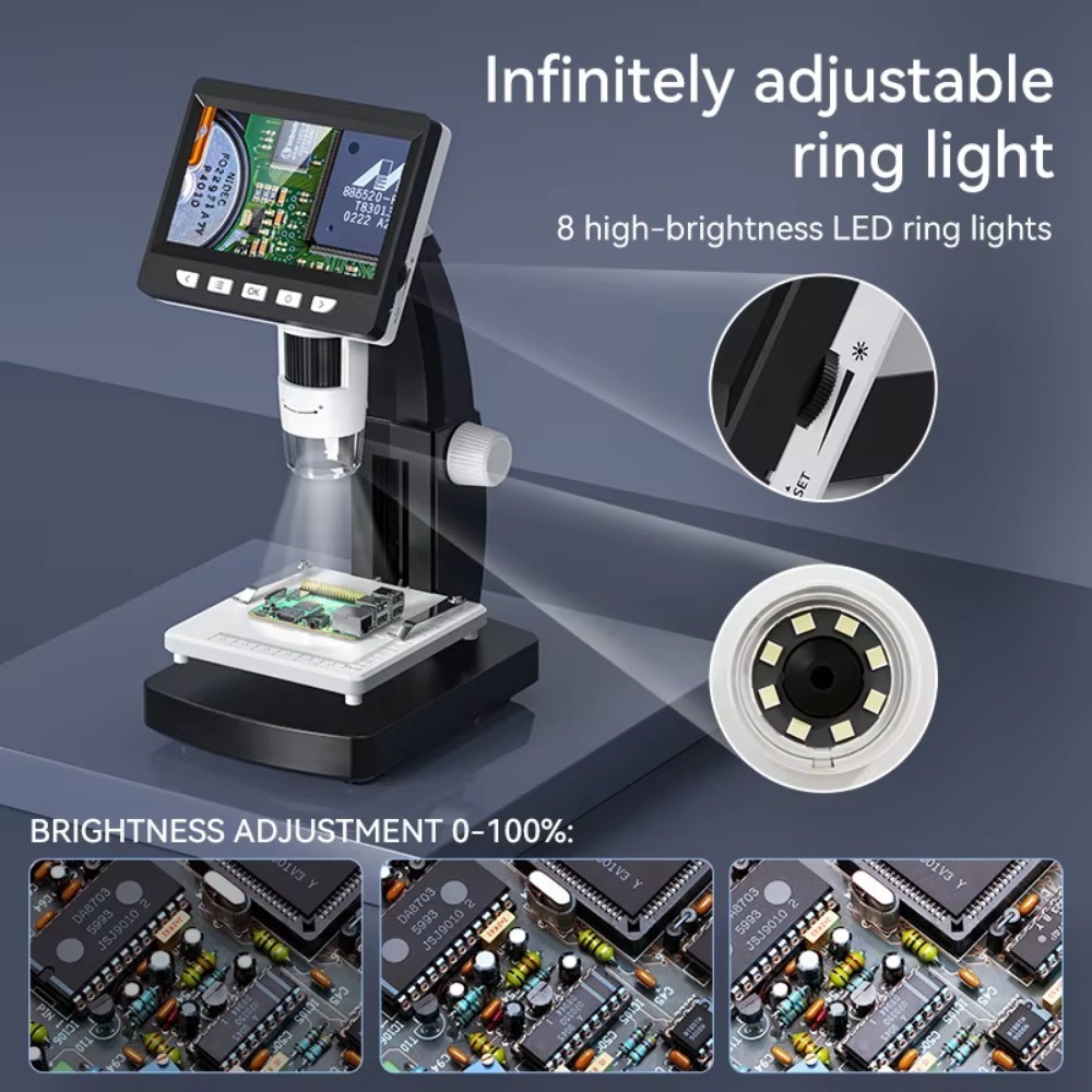 New 4.3 Inch LCD Digital Microscope 1000X HD Magnifier for Circuit Repair