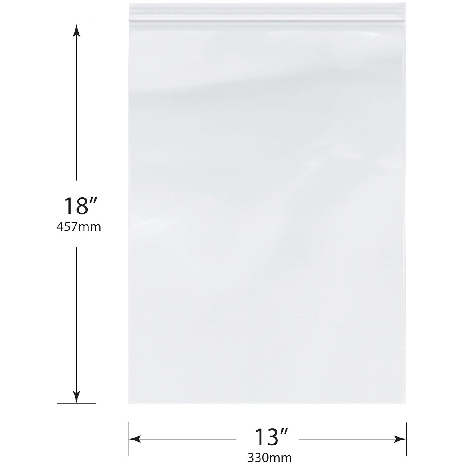 13” X 18” 2 Mil Clear Resealable Zip Plastic Poly Bags (100 Count) Brand New