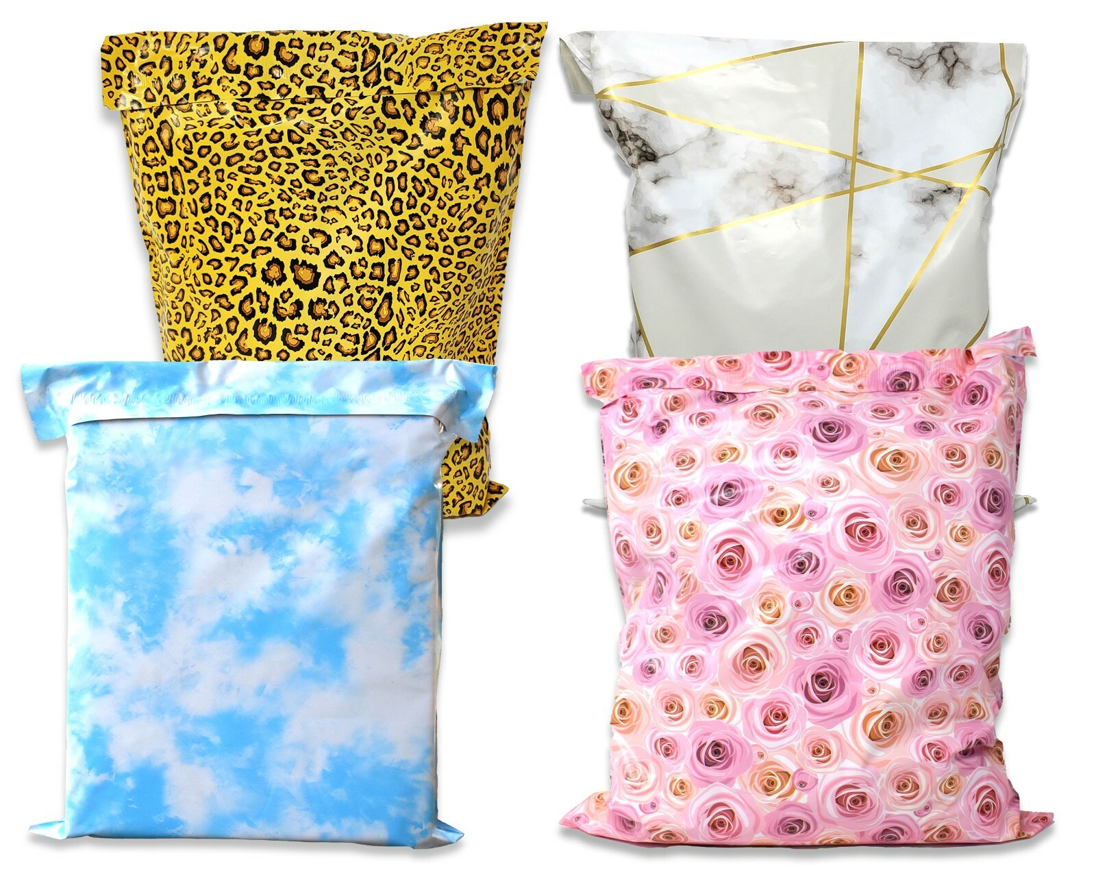 14×17 Leopard, Cloud, Marble, Roses, Butterfly 5 Designer Poly Shipping Mailers!