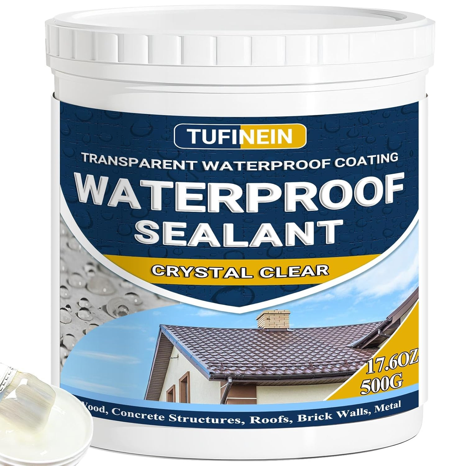 Waterproof Sealant 17.6Oz Clear, Transparent Waterproof Coating Water-Based Inv
