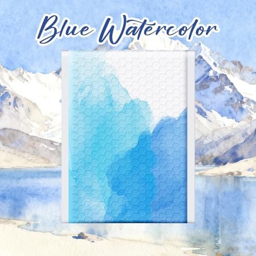 Fuxury Bubble Mailers 6×10″ Blue Watercolor Small Padded Envelopes 100 Pack U…