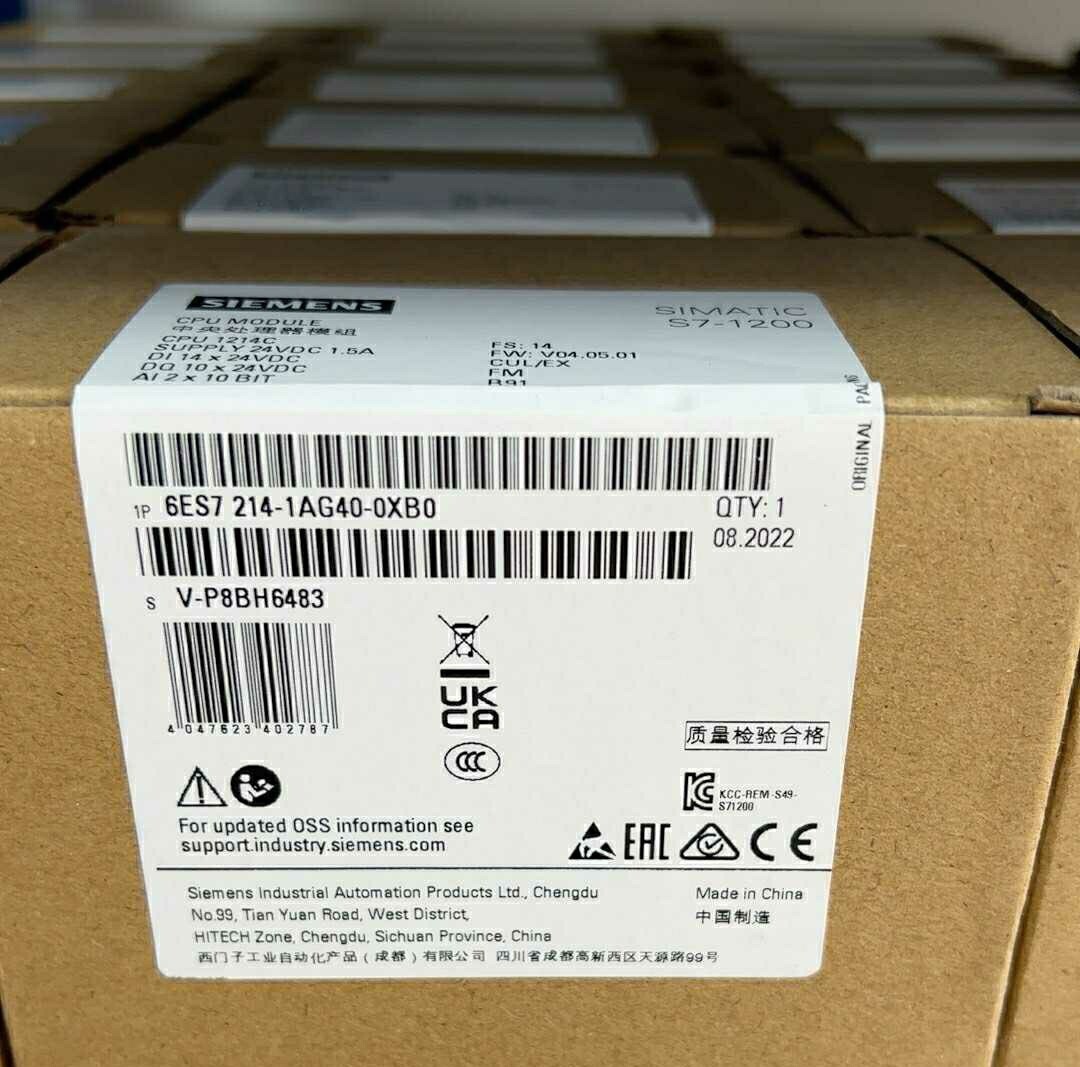 New Siemens 6ES7214-1AG40-0XB0 SIMATIC S7-1200 CPU 1214C Module Expedited Ship