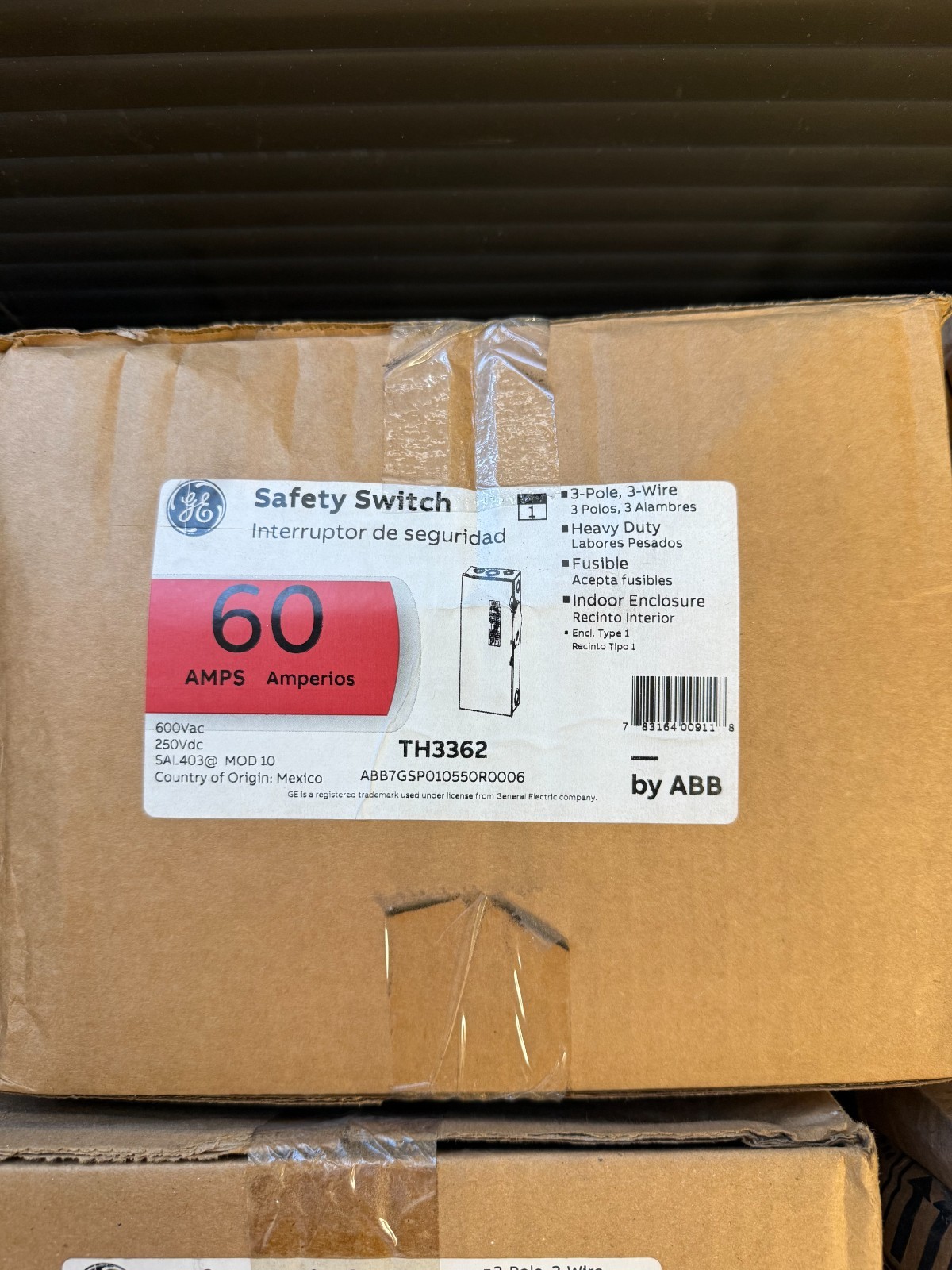BRAND NEW GE TH3362 Fusible Safety Switch 60A 600VAC NEMA 1 AC Disconnect