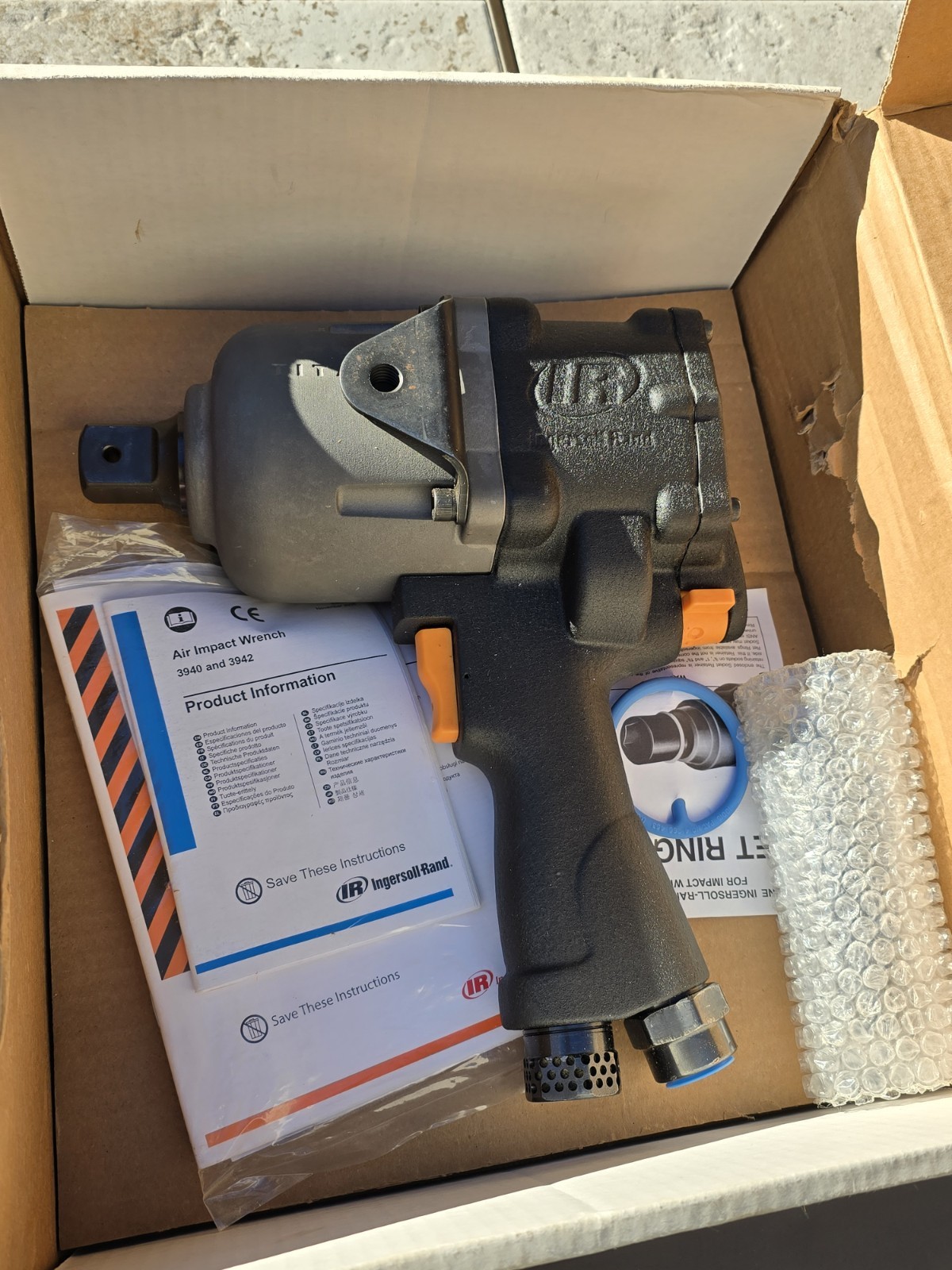 New INGERSOLL RAND 3940P2Ti Pneumatic Titanium Air Impact Wrench 1″ DRIVE