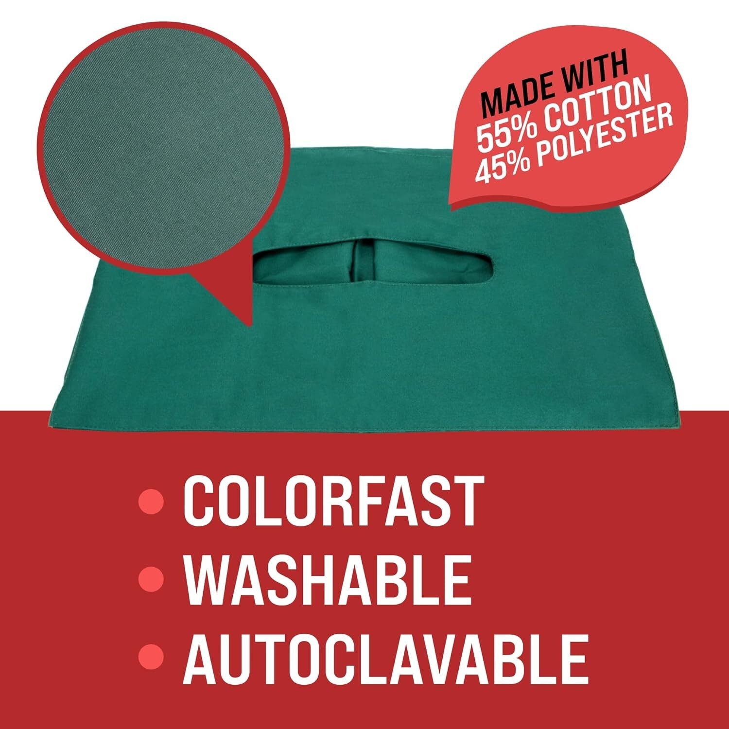 Cloth Fenestrated Drape, 40” x 40” with 7” x 1.25” Rectangle, Autoclavable