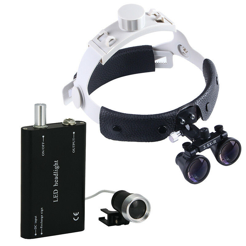 3.5X Dental Surgical Binocular Loupes Glasses Magnifier / Medical LED Headlight