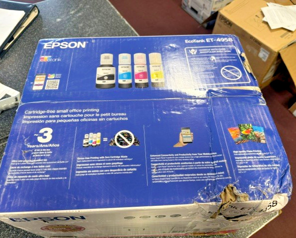 Epson ET-4958 EcoTank Wireless All-in-One Color Supertank Printer, C11CL40203