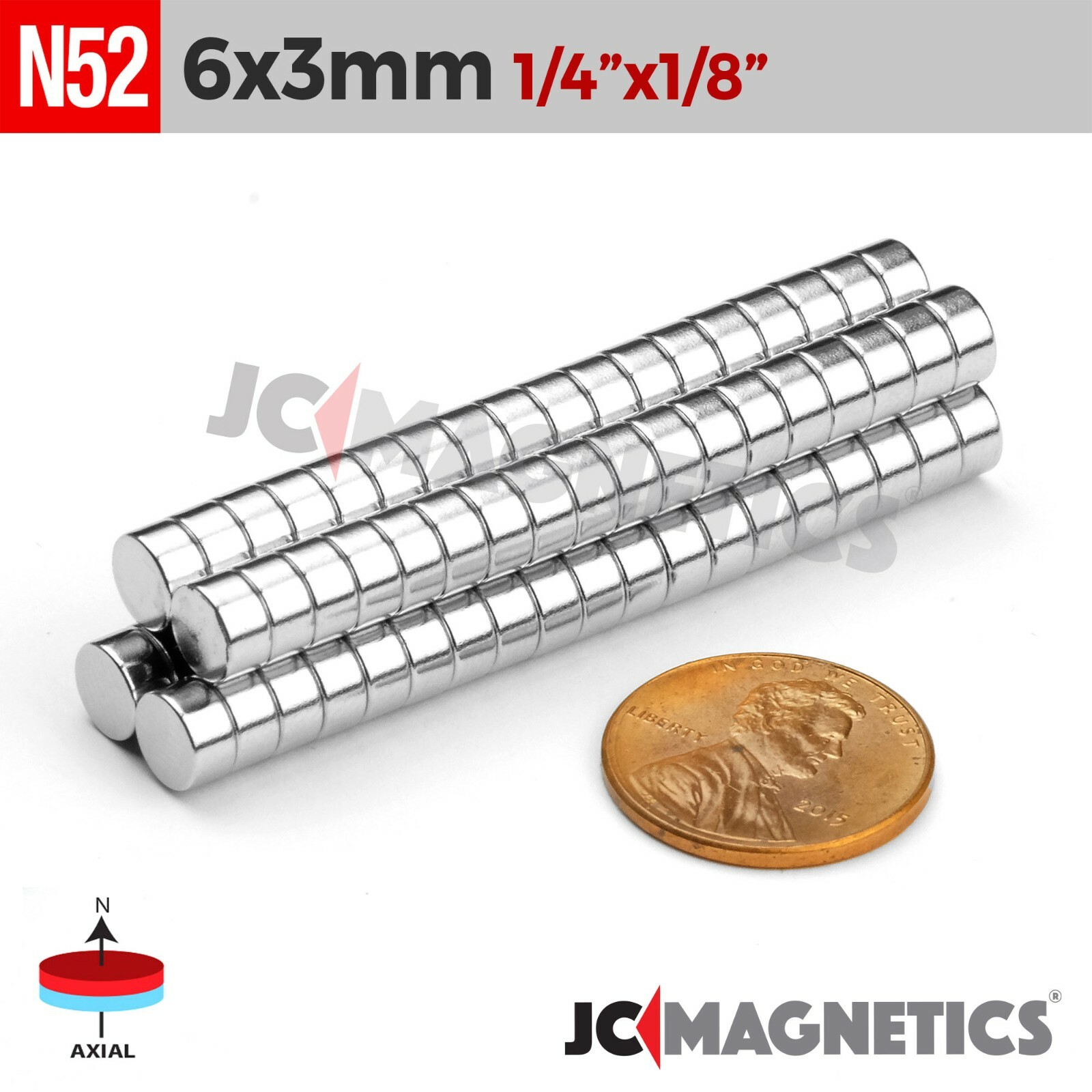 6mm x 3mm N52 Super Strong Disc Rare Earth Neodymium Magnet 6x3mm
