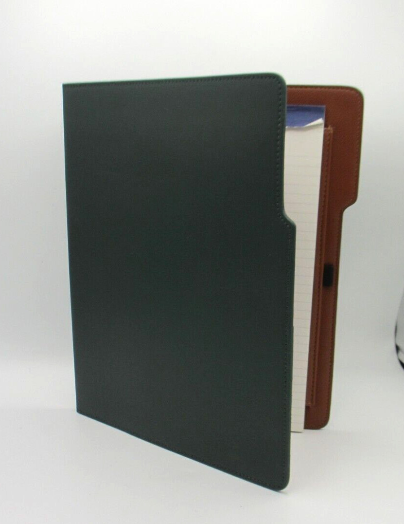 Portfolio Leather Graphic Image 9×12″ Dark Green with Tan List$90