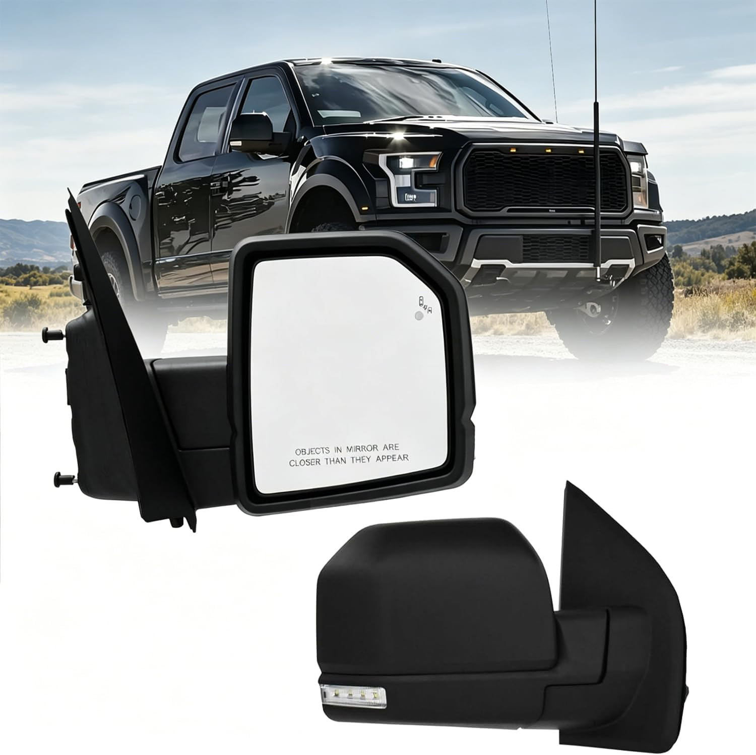 (11 Pins) Right Passenger Side Mirror for 2015-2020 Ford F150 with Heated/Power