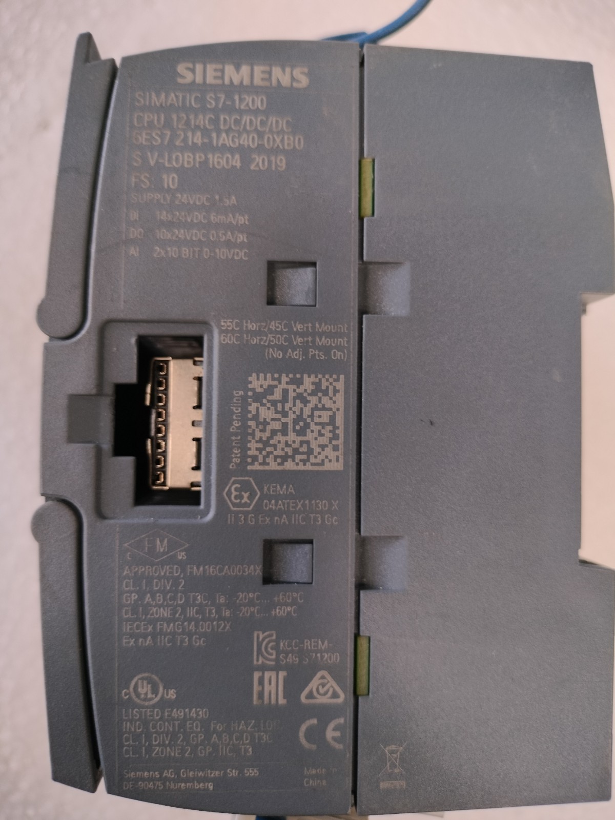 Siemens S7-1200 CPU 1214C DC/DC/DC 6ES7 214-1AG40-0XB0 Plc