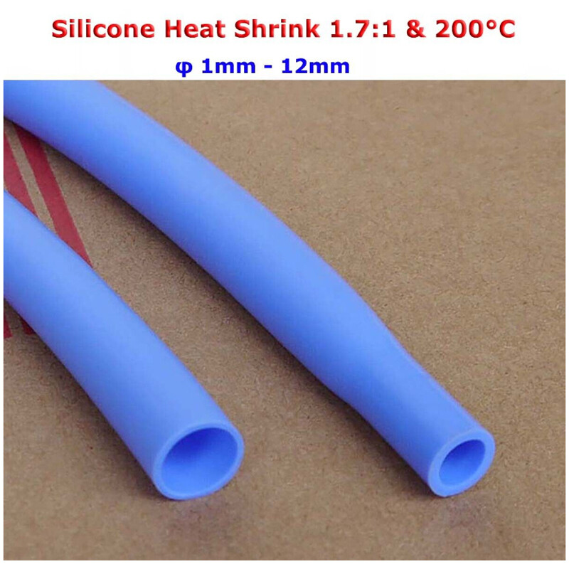 1.7:1 Flexible Silicone Heat Shrink Shrinkable Tube Tubing One Meter Blue φ1-12