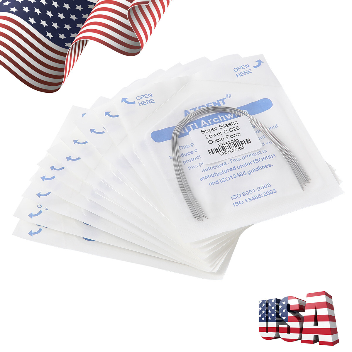 Dental Orthodontic Arch Wire Round Super Elastic NITI Round Ovoid Form AZDENT