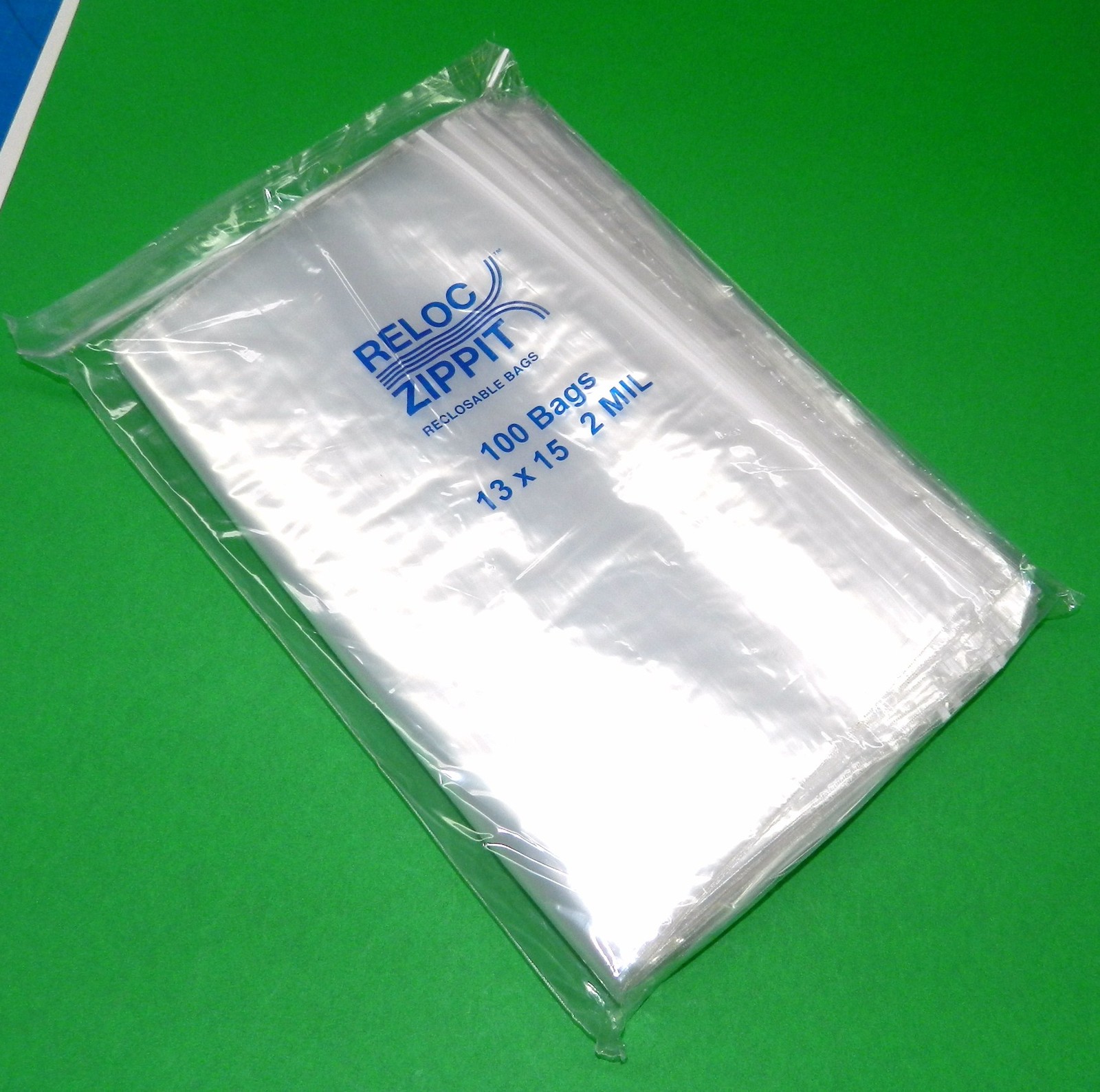 Large Reloc Zippit 13 x 15″ Clear Reclosable Bags Top Lock 2mil Jumbo Size 100pc