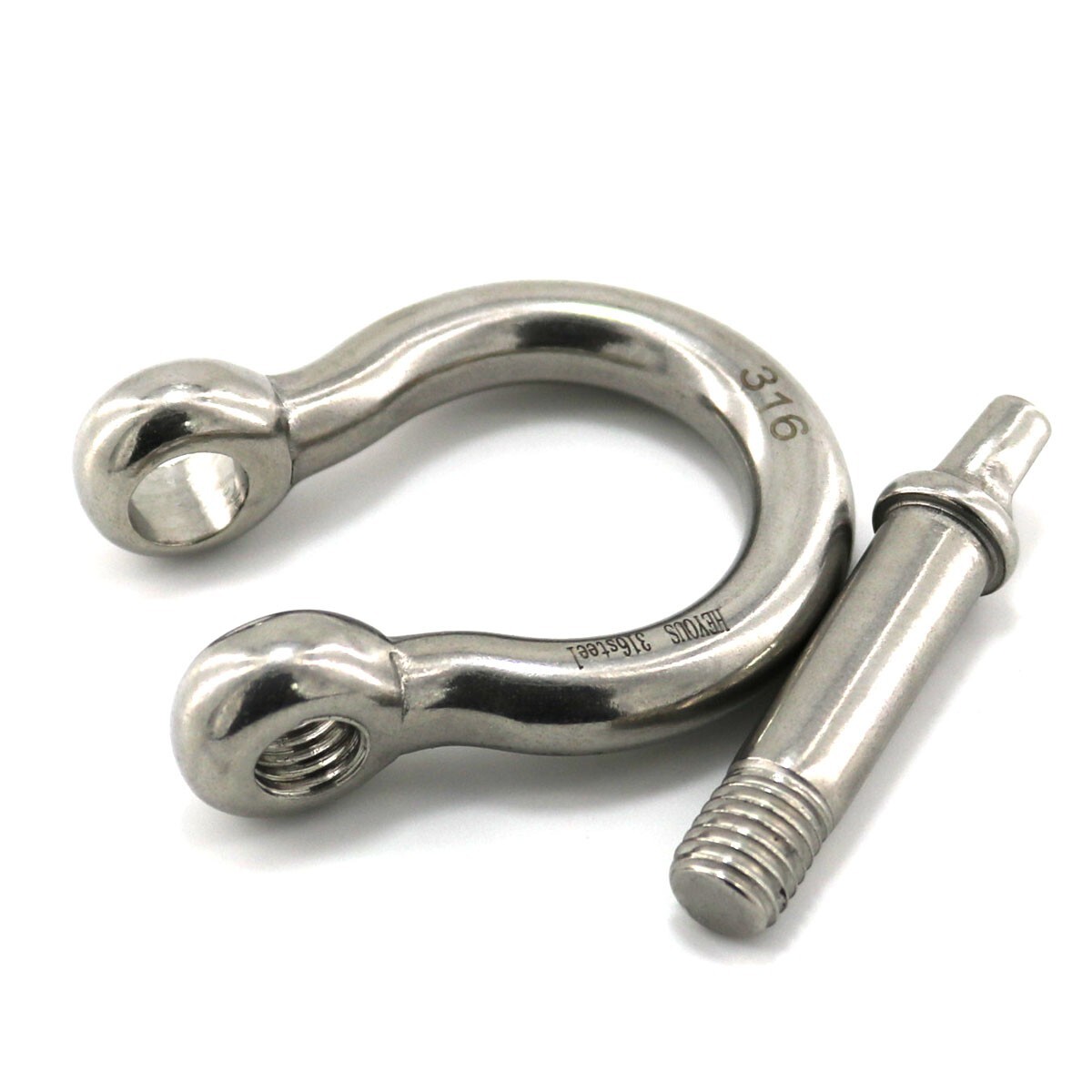 6 Pack 1/4″ Stainless Steel D-Ring Shackle Heavy Duty Screw Pin Anchor Shackle
