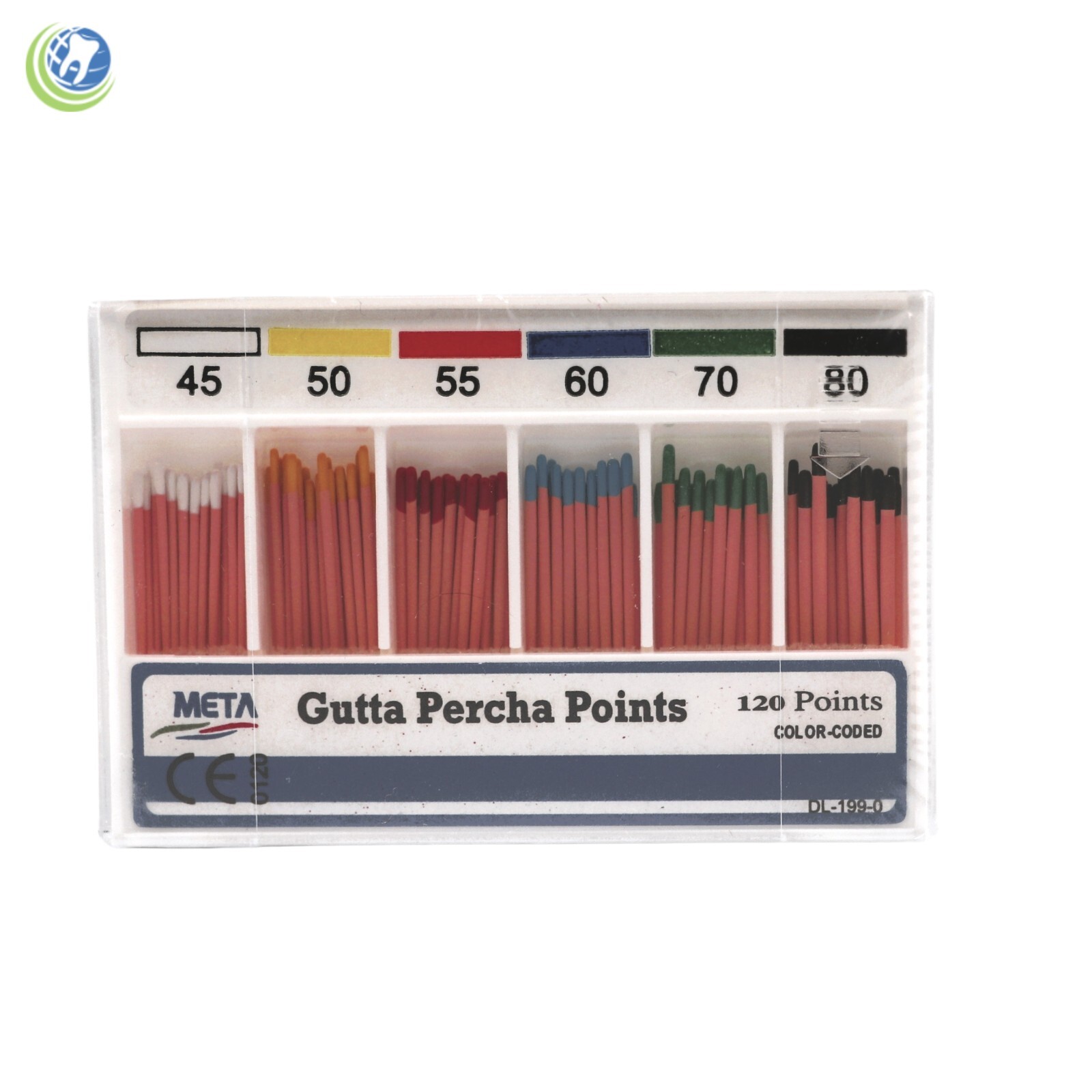 Gutta Percha Points Assorted Sizes 120/Box Vial Endodontic Obturation