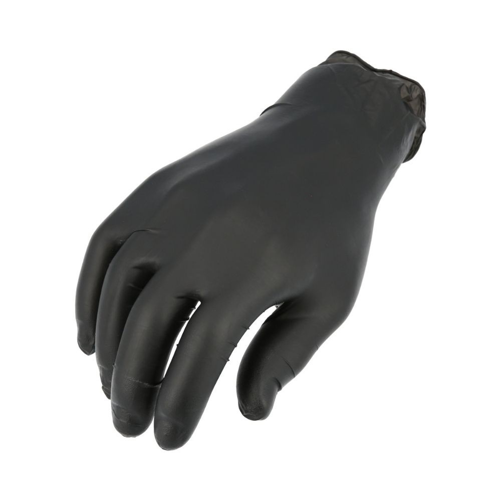 1000 Pieces Finger-Textured Black Nitrile Exam Powder-Free Gloves, Large, 6 MIL