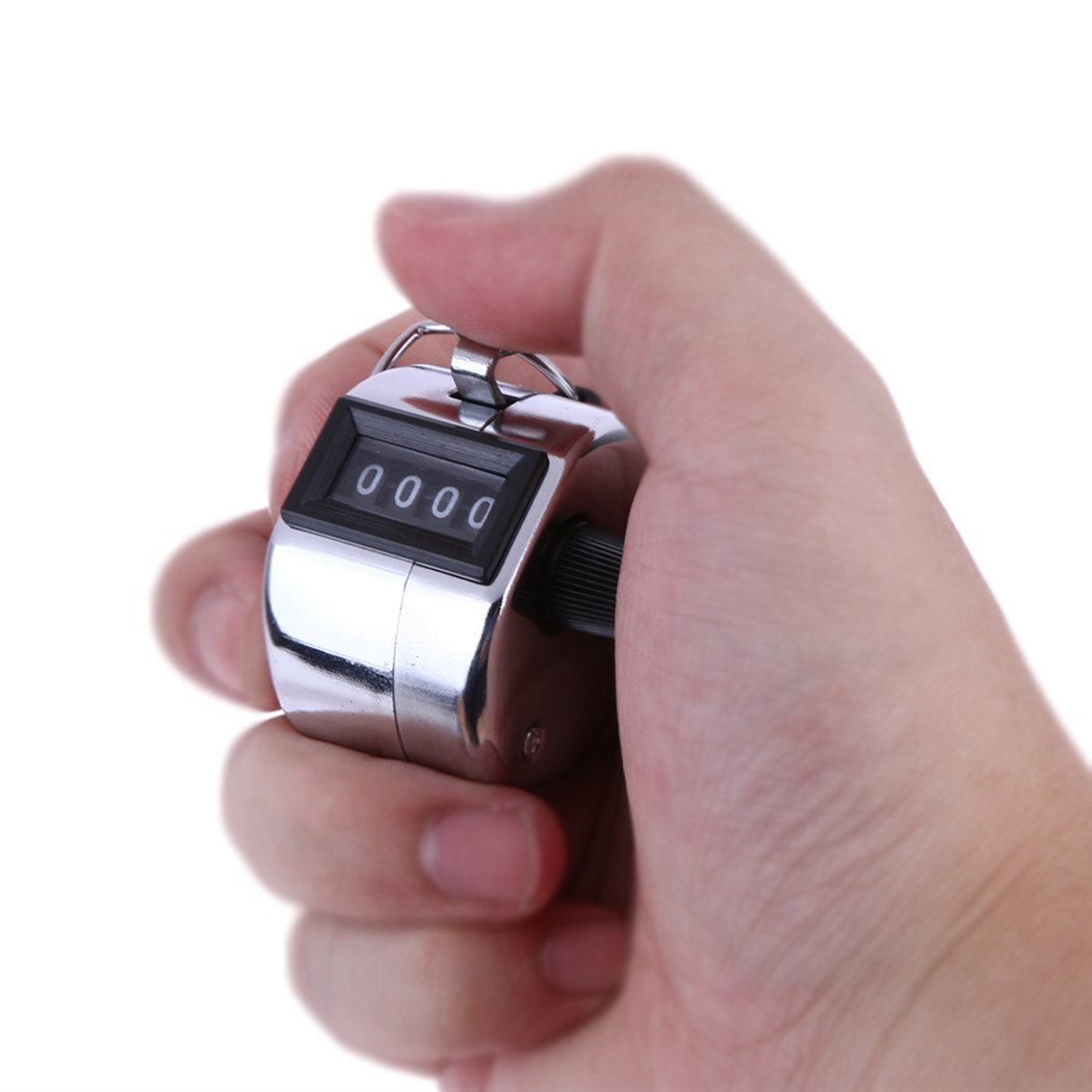 3Pack Hand Tally Counters 4-Digit Lap Trackers Manual Clickers Metal Mechanical