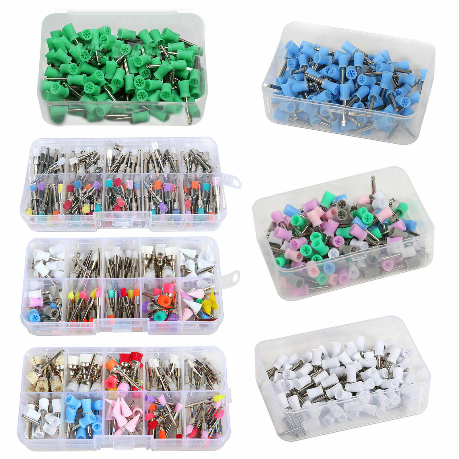 100/200pcs Dental Latch type Rubber Polishing Cups Brushes Tooth Prophy Polisher