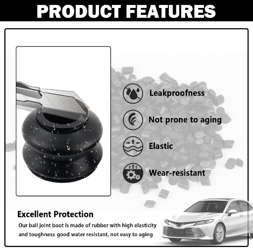 14PCS Tie Rod Boot Kit, Multi-Size Rubber Ball Joint Boot Replacement for Water