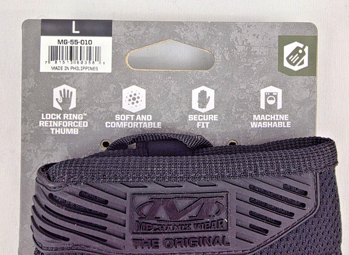 Mechanix Wear Large MG-55-010 Black Tactical Work Gloves Mechanic DIY Tactical