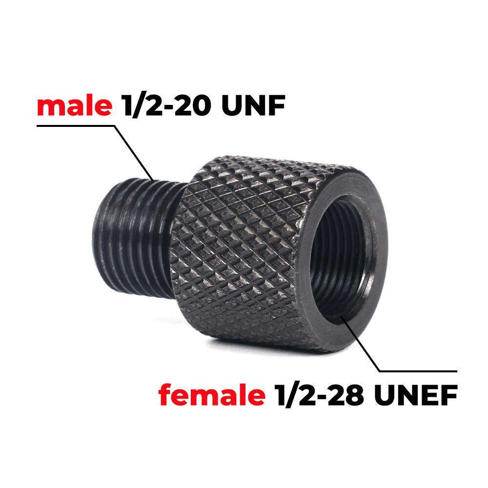 Female 1/2-20 Unf to Male 1/2-28 Unef or Male 1/2-20 to Female 1/2-28 Adapter