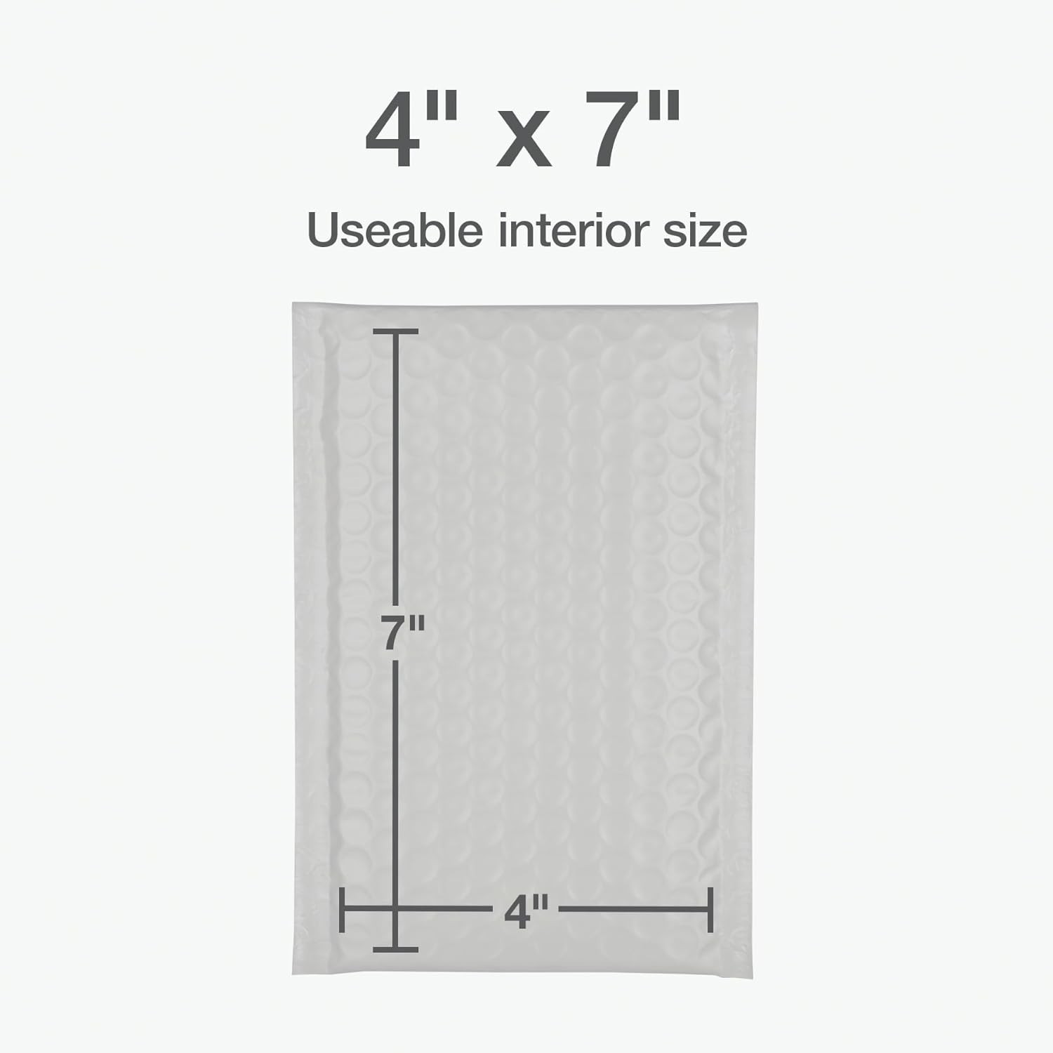 Bubble Mailers, 4 x 8 Shipping Envelopes, Self-Seal, Durable White Padded Env…