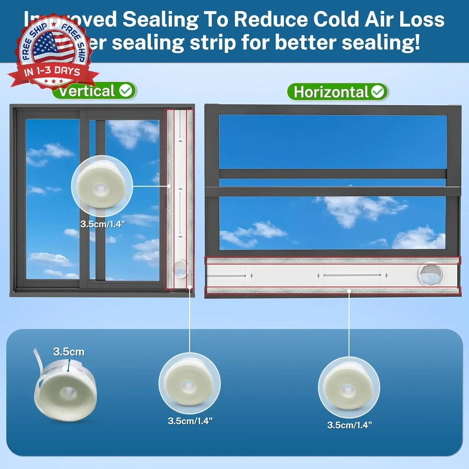 Insputer Portable ac Window Vent Kit with Universal Coupler, New Adjustable Air