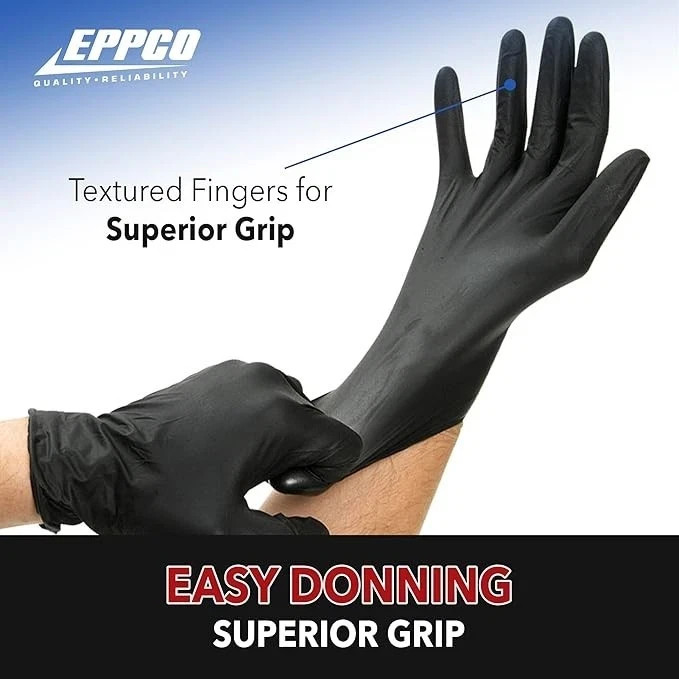 Grease Bully Nitrile Gloves – 6MIL – Black – 1 Box – 100 Count – M-XL