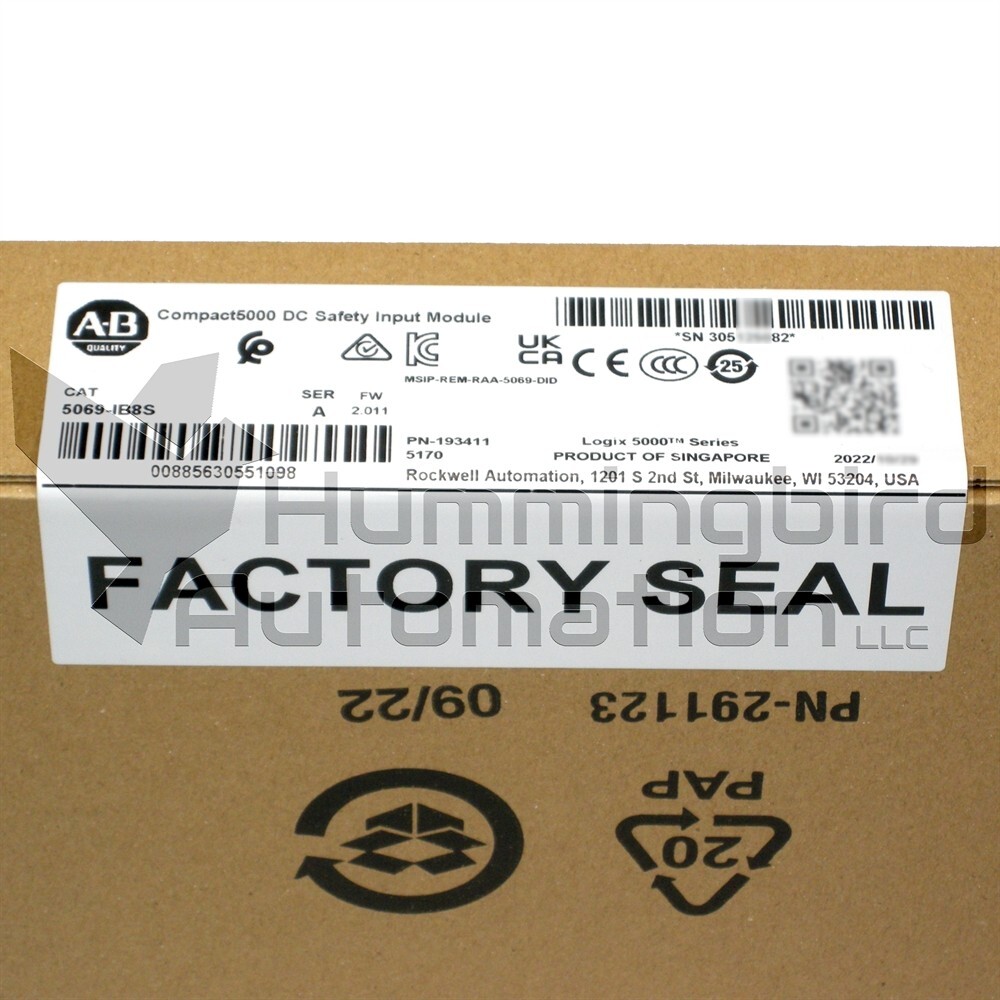 2022 SEALED Allen Bradley 5069-IB8S /A Compact 5000 24V DC Safety Input Surplus